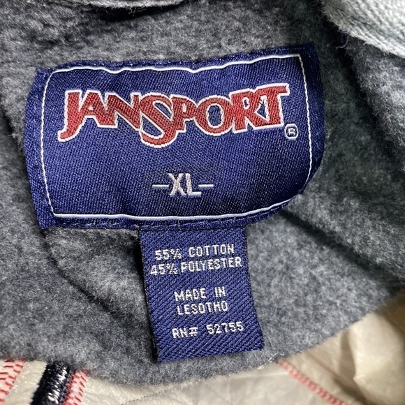 Jansport Gray Hooded UW Wisconsin Badgers Sweatshirt Size XL - Picture 7 of 9